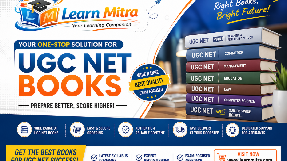 Discover Learn Mitra, the ultimate platform to buy UGC NET books online. Explore a wide range of updated study materials, easy ordering, and reliable resources for effective exam preparation.